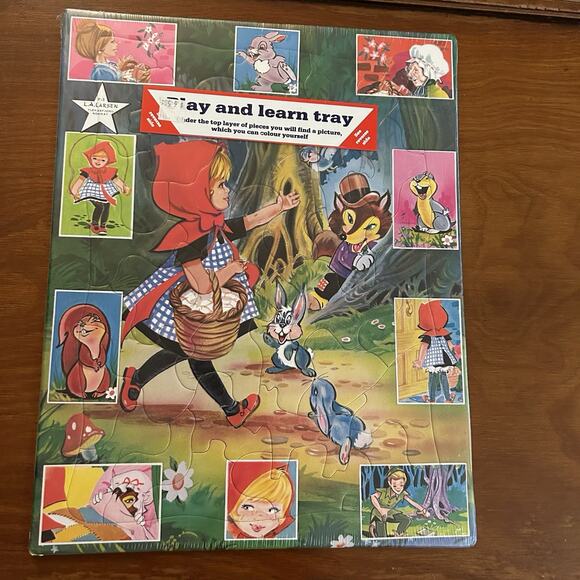 Vintage NOS Play And Learn Tray Little Red Ridding Hood Puzzle Sealed Norway - Picture 1 of 5